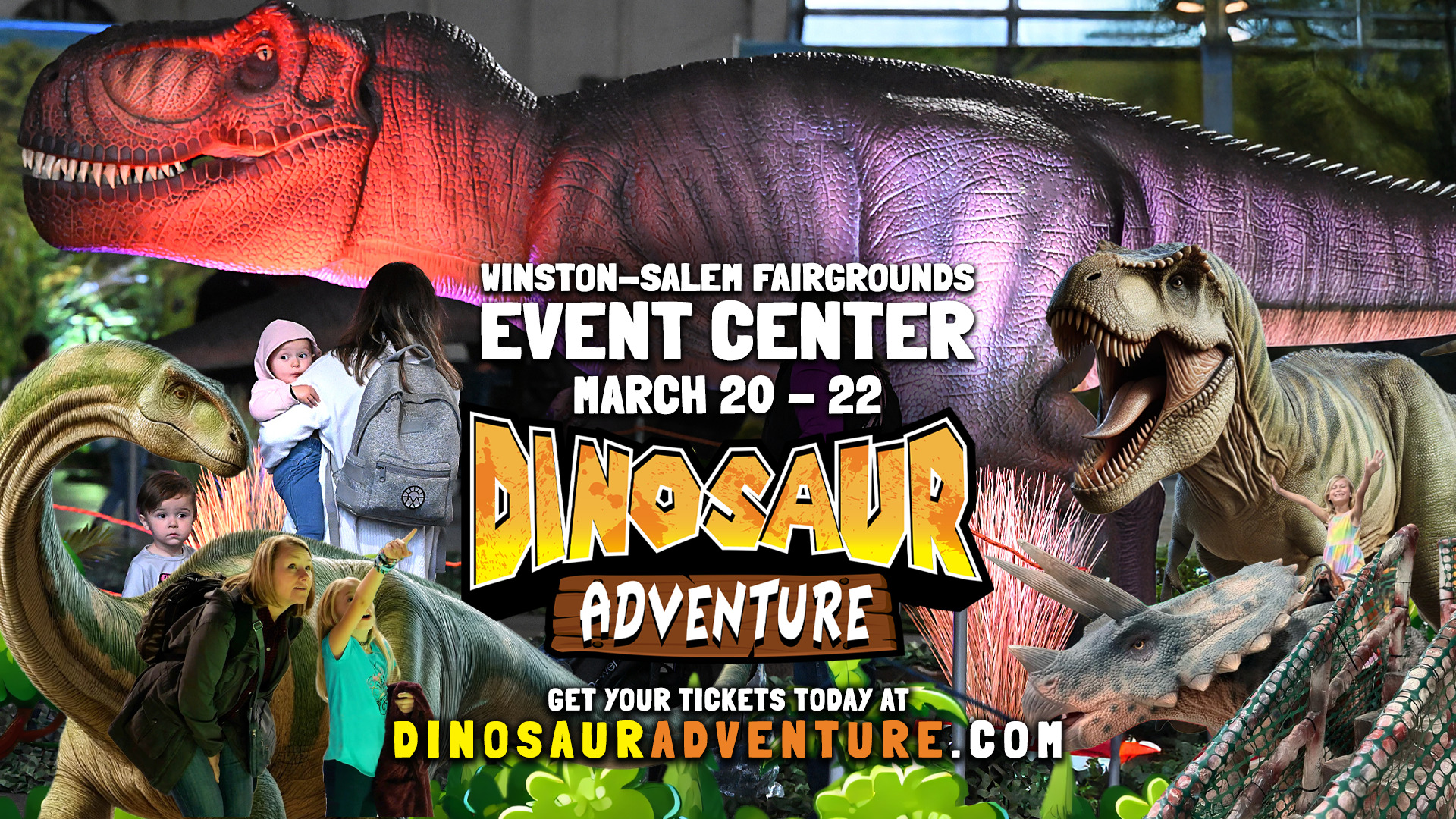 Dinosaur Adventure Winston-Salem Fairgrounds March 20-22, 2026
